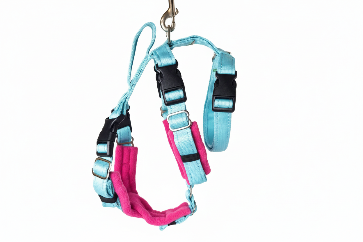 Sky Blue Escape Proof Adjustable Houdini Harness - Fleece Lined