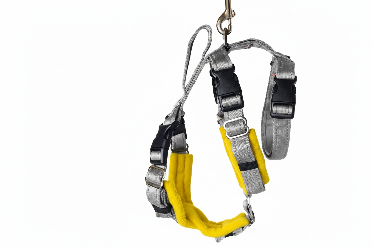 Silver Grey Escape Proof Adjustable Houdini Harness - Fleece Lined