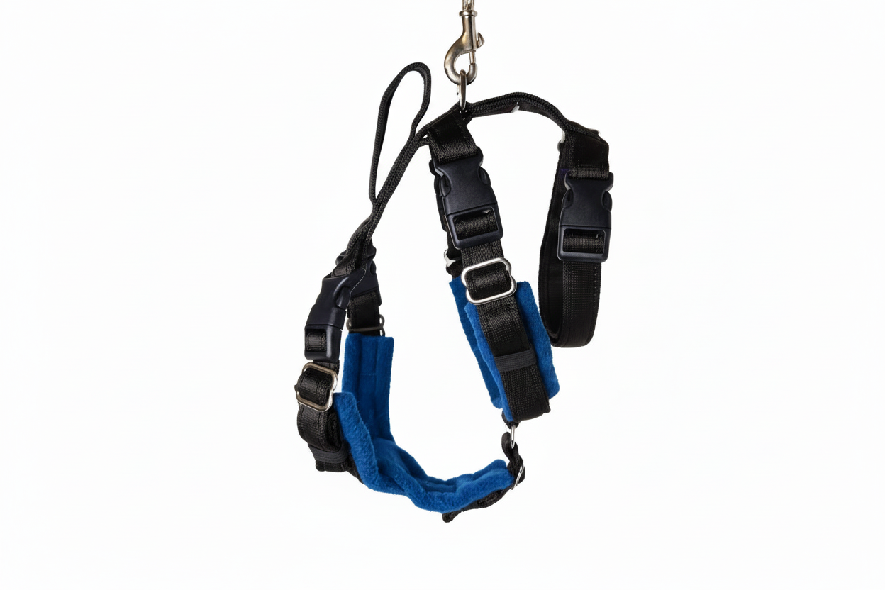 Black Escape Proof Adjustable Houdini Harness - Fleece Lined