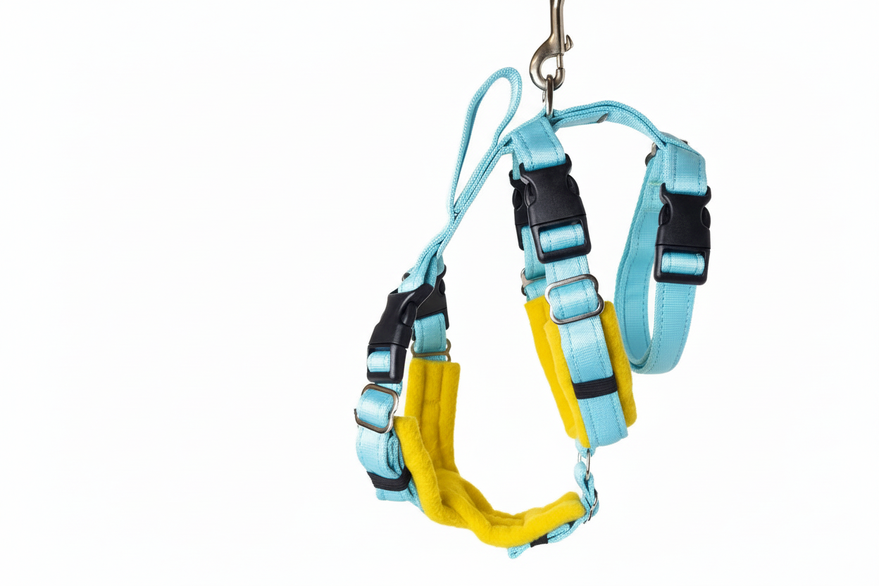 Sky Blue Escape Proof Adjustable Houdini Harness - Fleece Lined