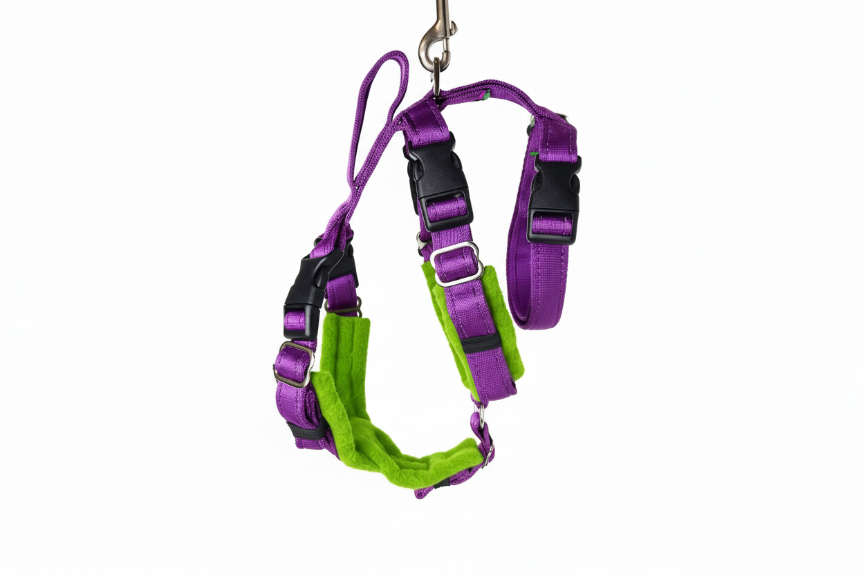 Purple Escape Proof Adjustable Houdini Harness - Fleece Lined