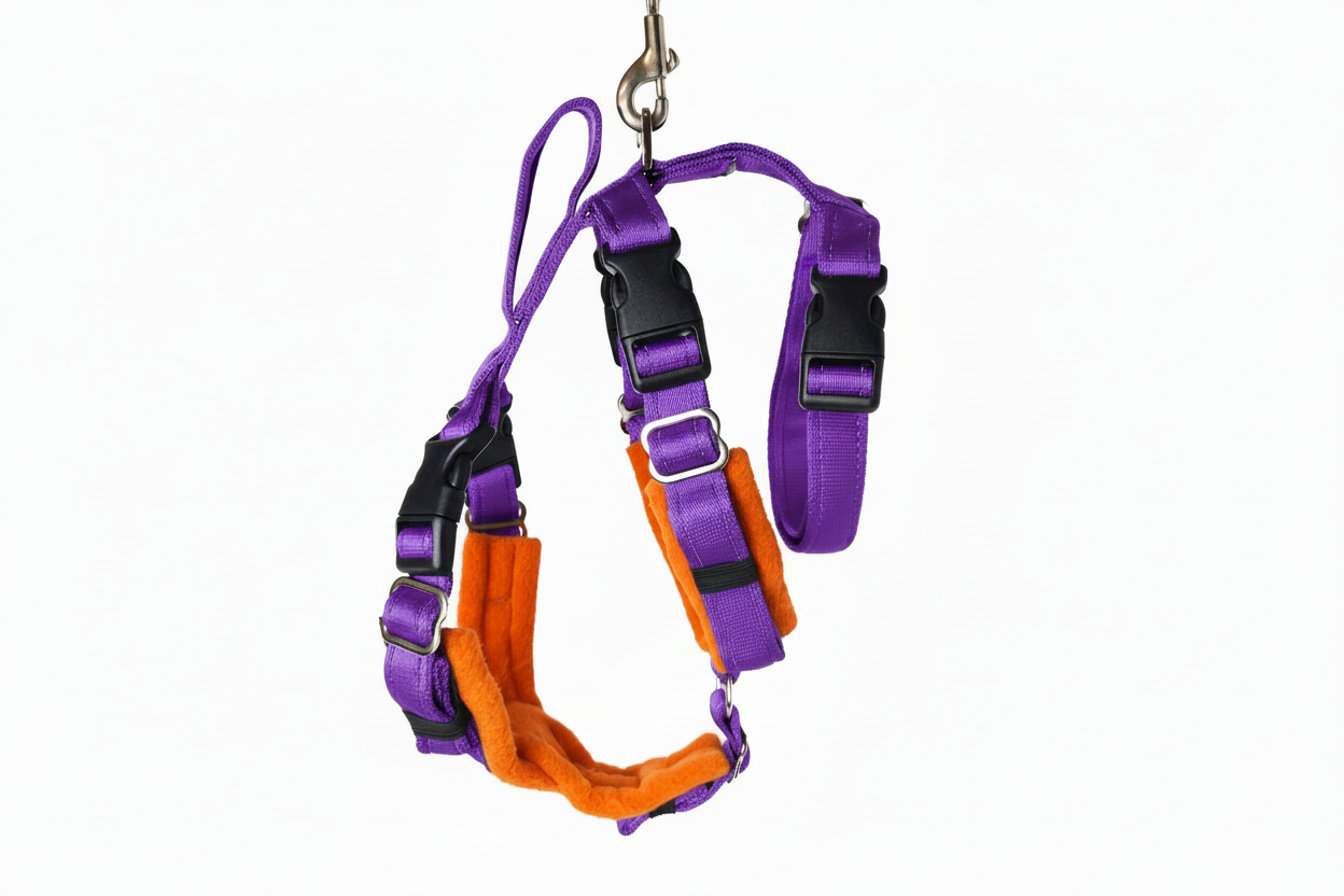 Purple Escape Proof Adjustable Houdini Harness - Fleece Lined