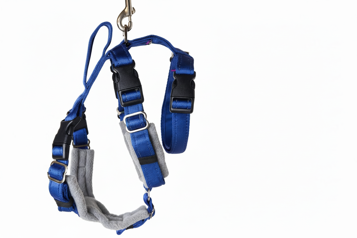 Royal Blue Escape Proof Adjustable Houdini Harness - Fleece Lined