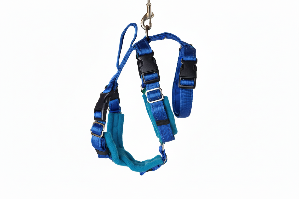 Royal Blue Escape Proof Adjustable Houdini Harness - Fleece Lined