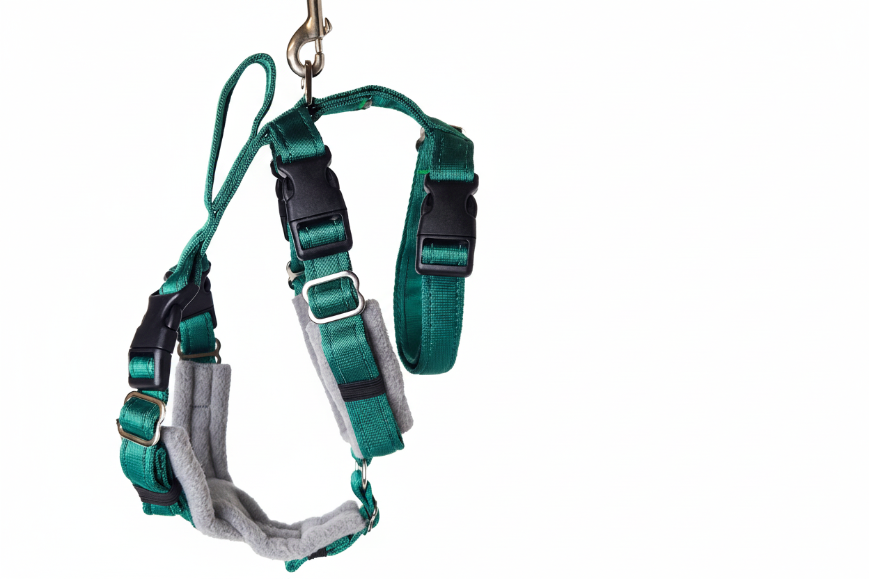 Forest Green Escape Proof Adjustable Houdini Harness - Fleece Lined