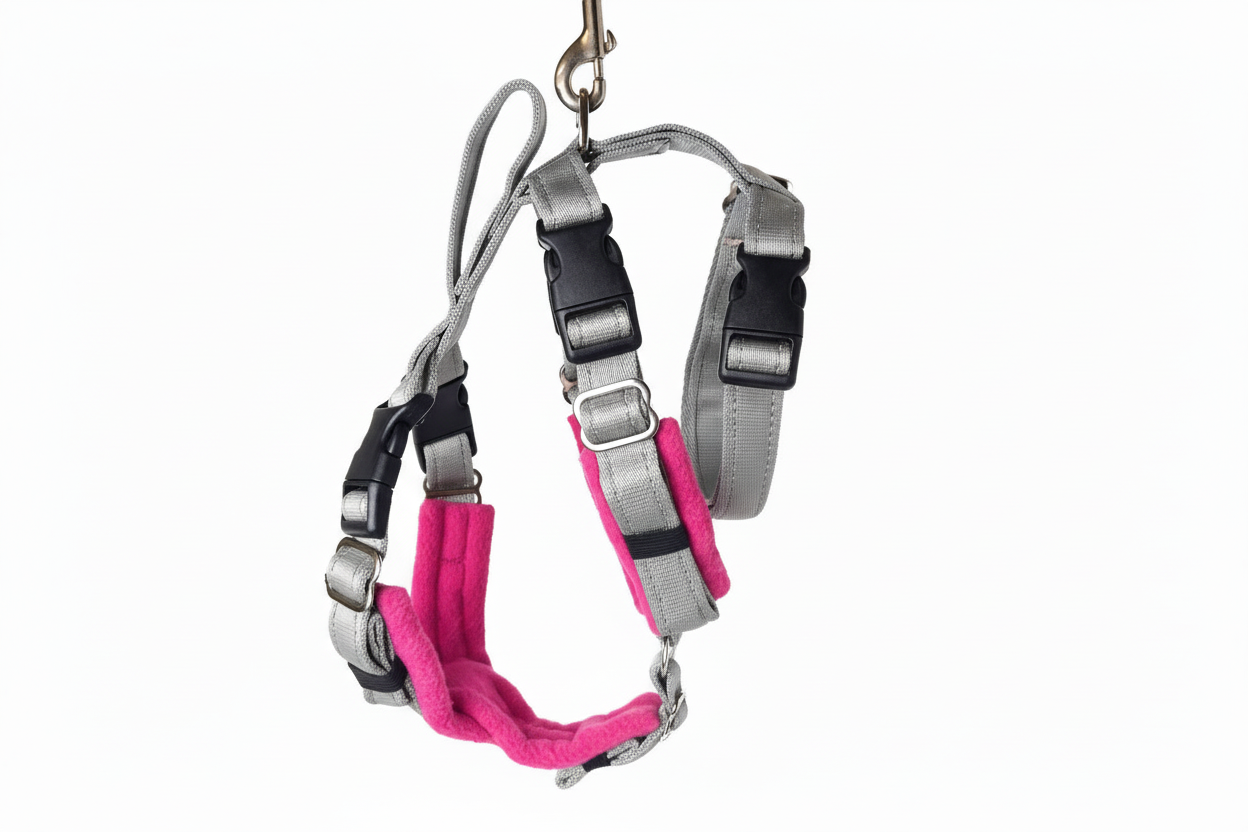 Silver Grey Escape Proof Adjustable Houdini Harness - Fleece Lined