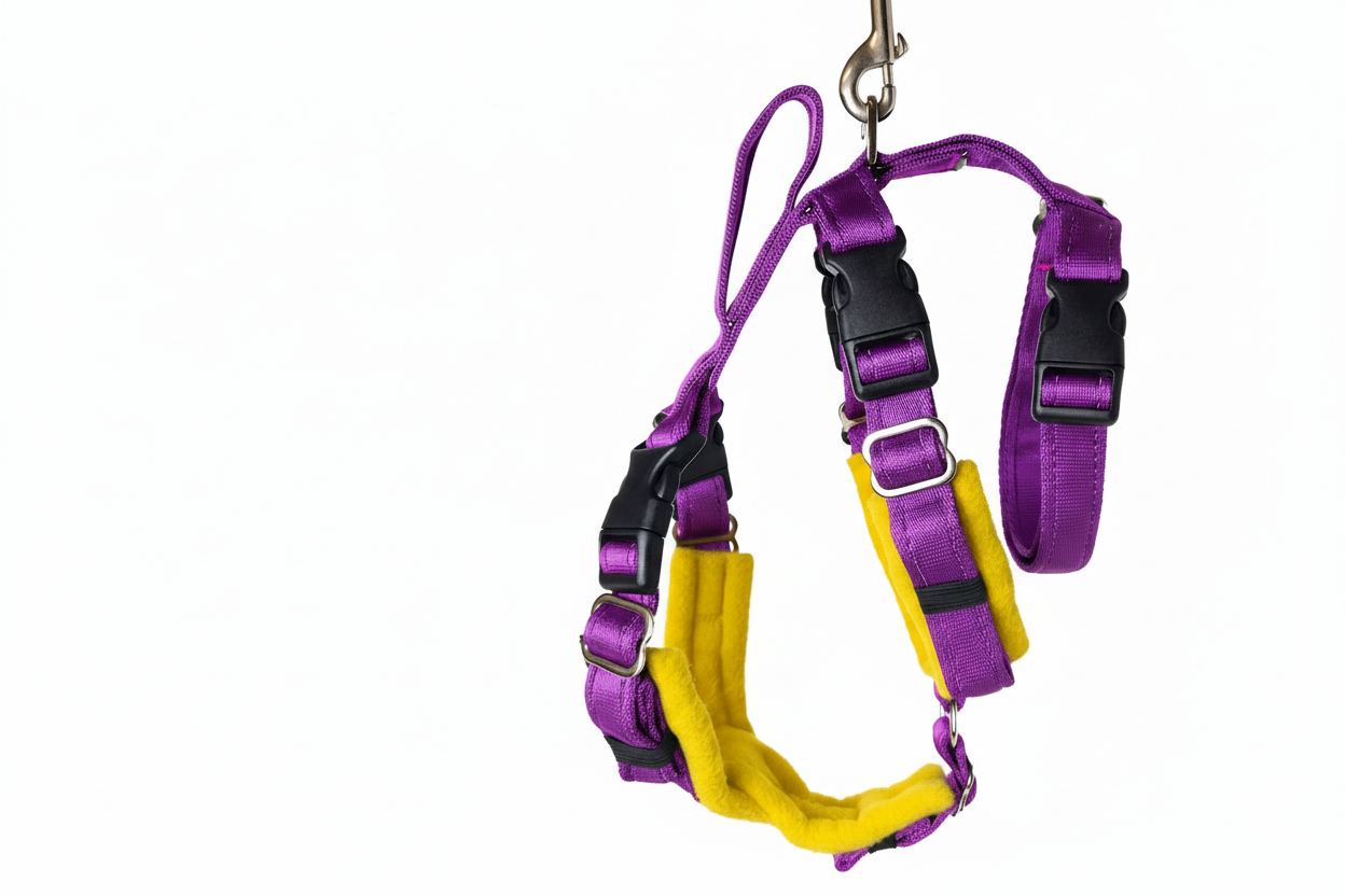 Purple Escape Proof Adjustable Houdini Harness - Fleece Lined