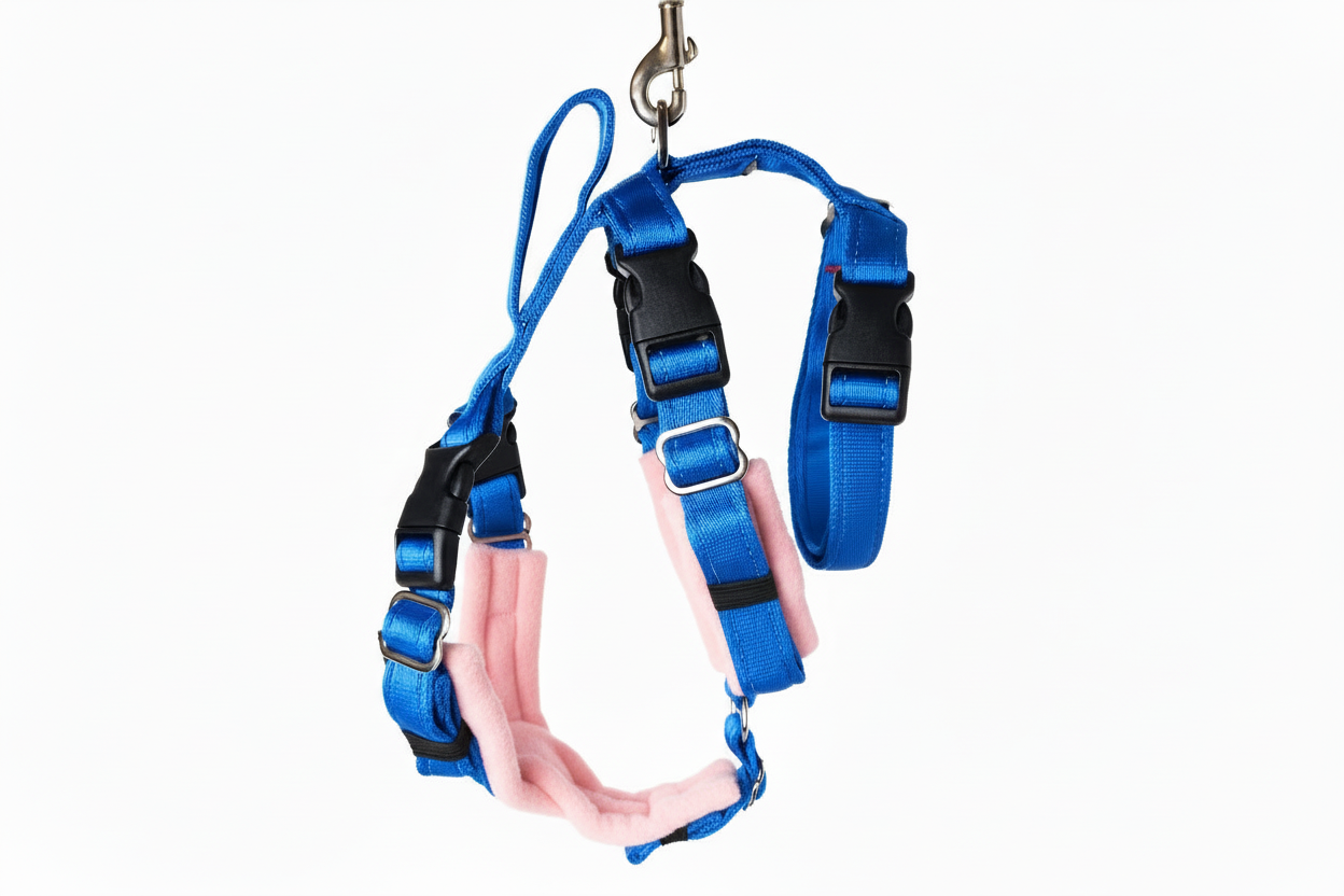 Electric Blue Escape Proof Adjustable Houdini Harness - Fleece Lined