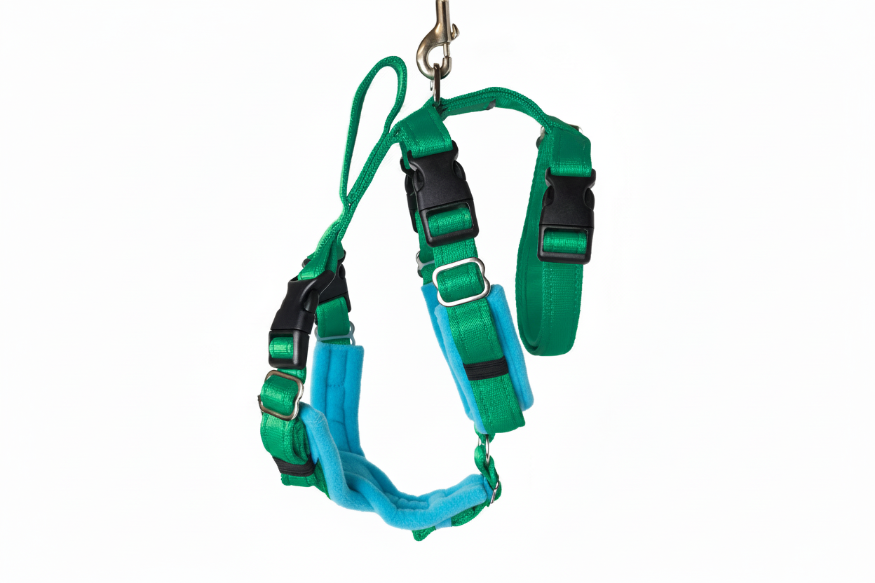 Emerald Green Escape Proof Adjustable Houdini Harness - Fleece Lined