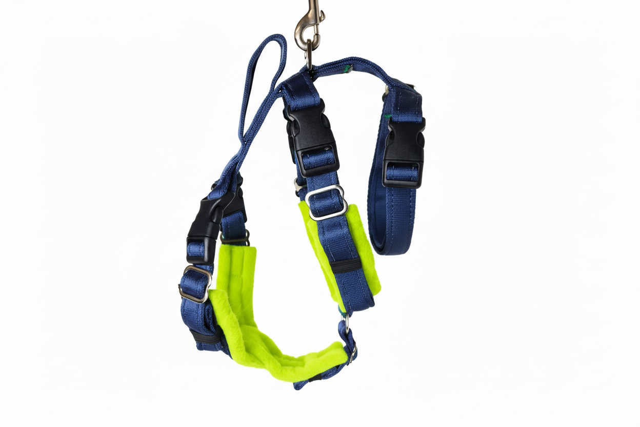 Navy Blue Escape Proof Adjustable Houdini Harness - Fleece Lined