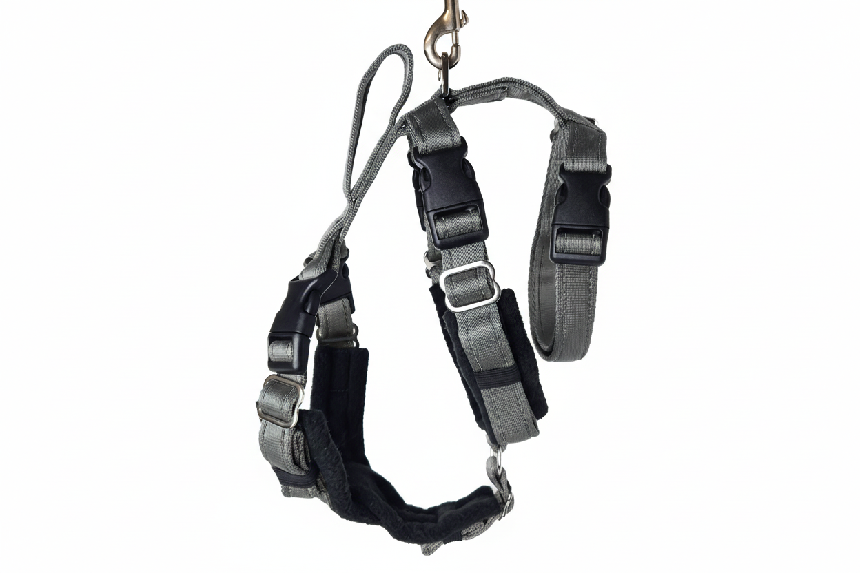 Silver Grey Escape Proof Adjustable Houdini Harness - Fleece Lined