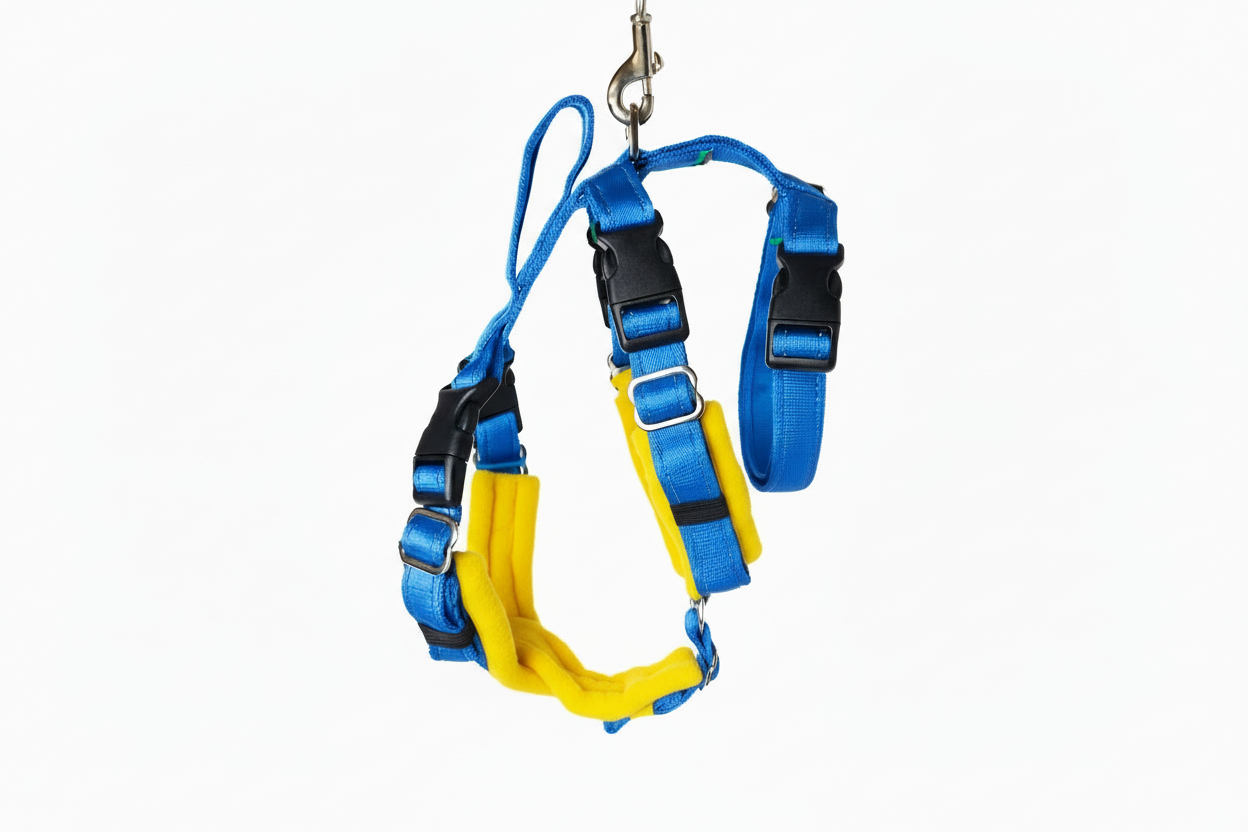 Electric Blue Escape Proof Adjustable Houdini Harness - Fleece Lined