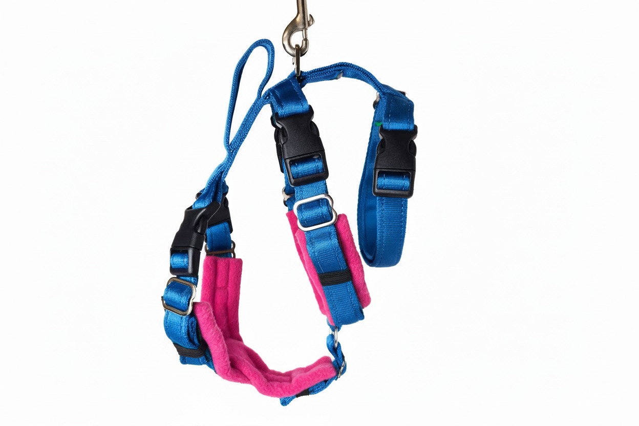 Electric Blue Escape Proof Adjustable Houdini Harness - Fleece Lined