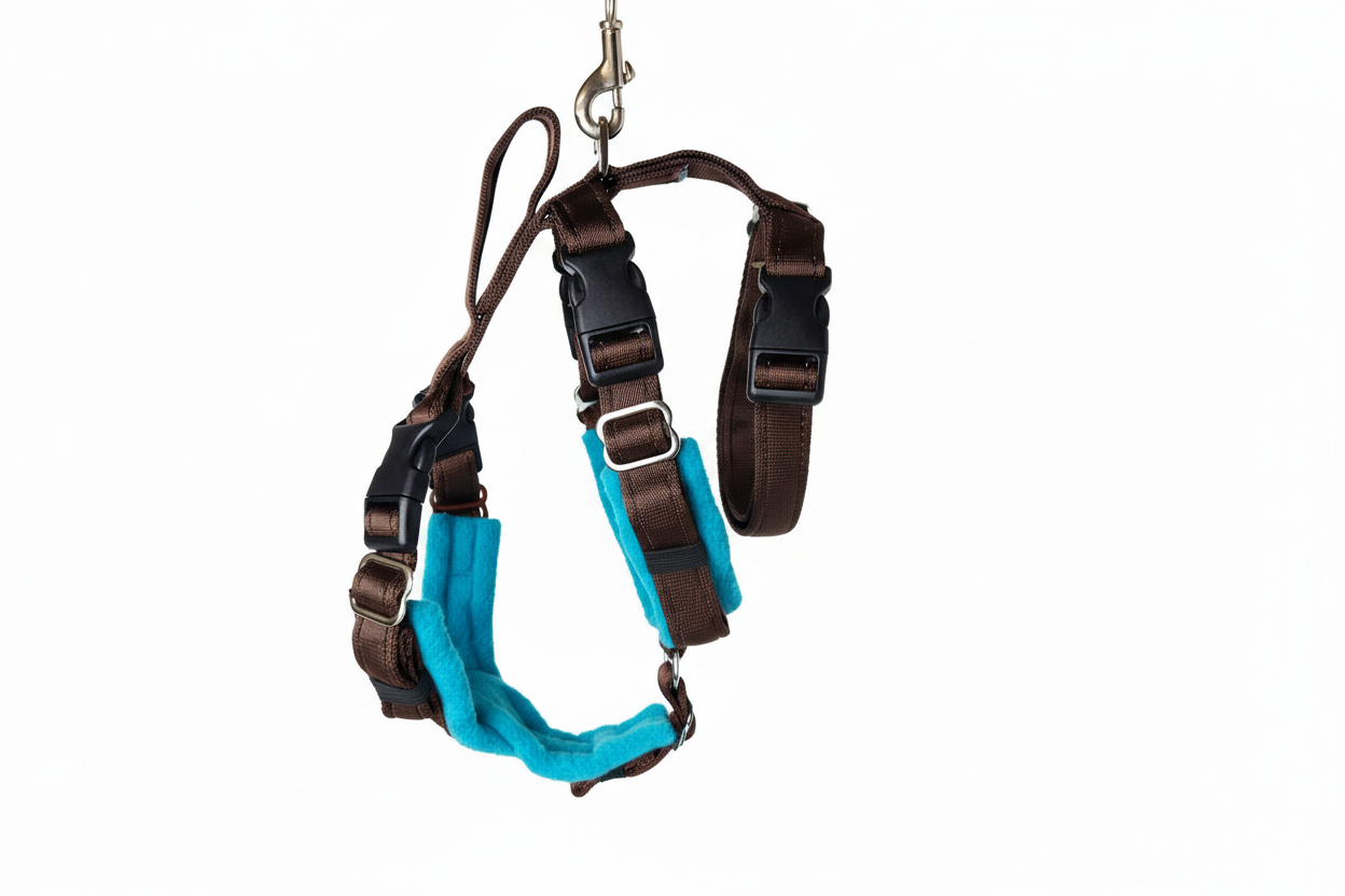 Brown Escape Proof Adjustable Houdini Harness - Fleece Lined