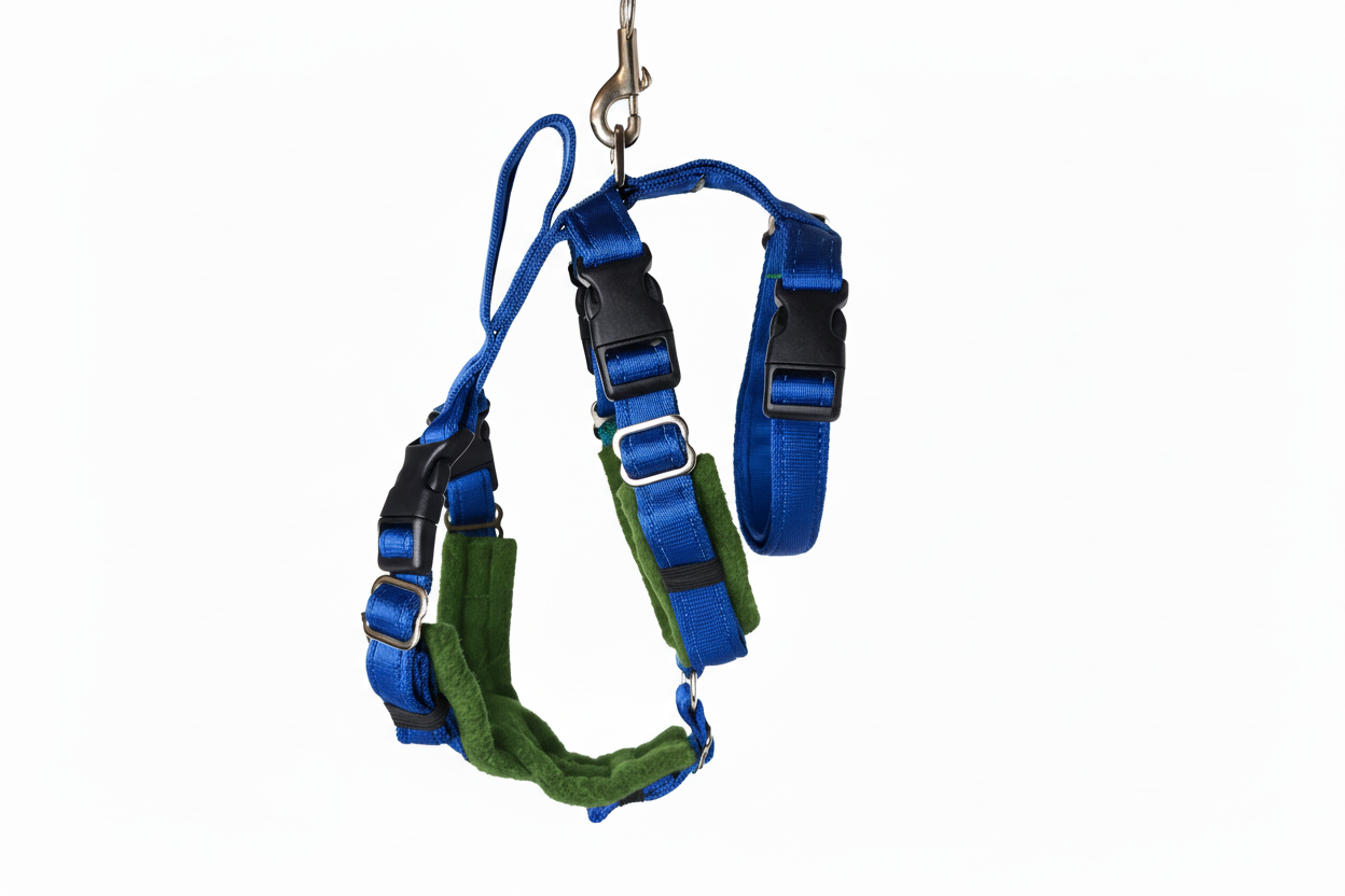 Royal Blue Escape Proof Adjustable Houdini Harness - Fleece Lined