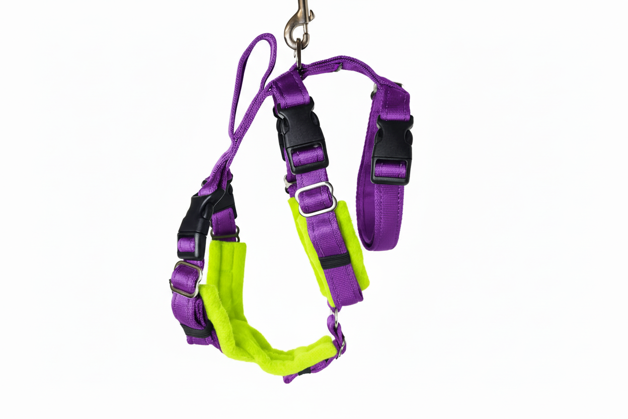 Purple Escape Proof Adjustable Houdini Harness - Fleece Lined
