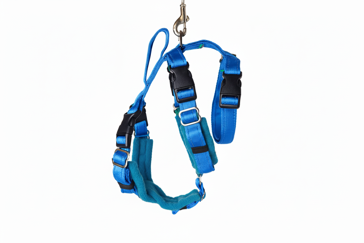 Electric Blue Escape Proof Adjustable Houdini Harness - Fleece Lined
