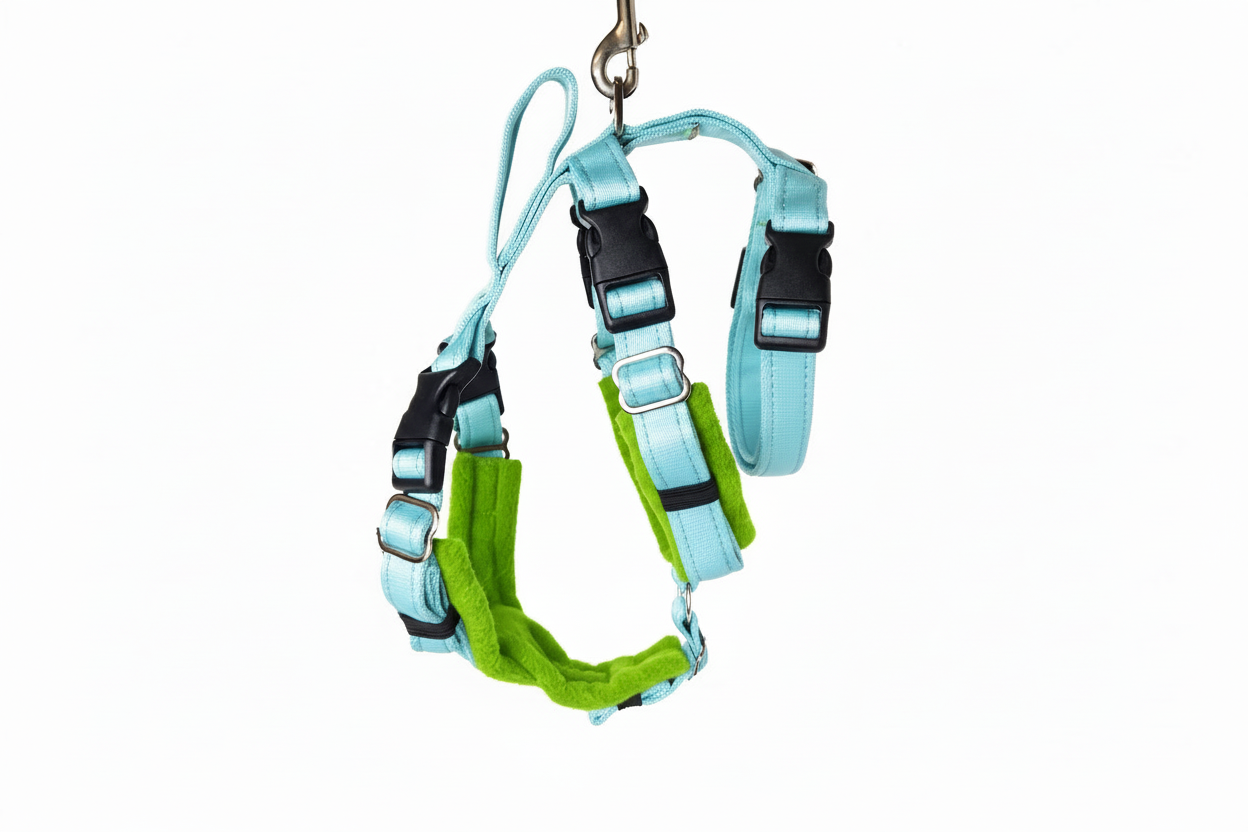 Sky Blue Escape Proof Adjustable Houdini Harness - Fleece Lined