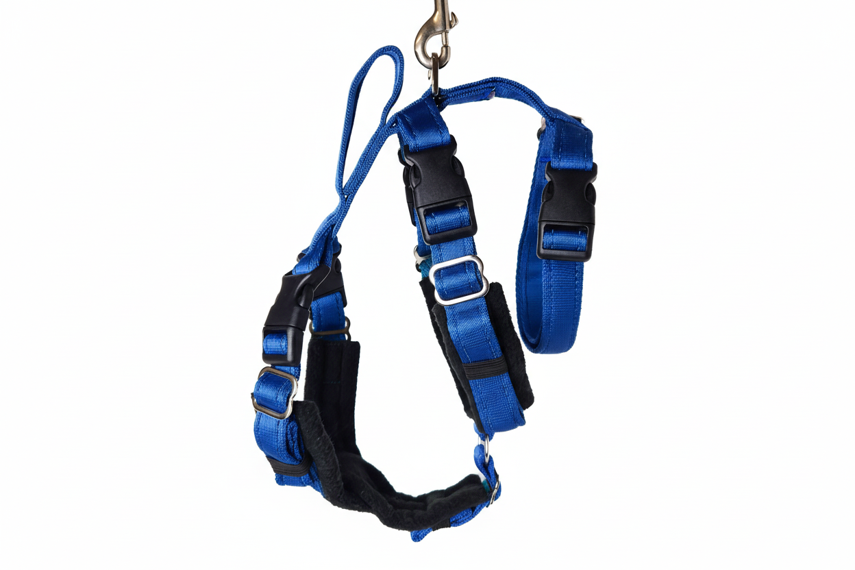 Royal Blue Escape Proof Adjustable Houdini Harness - Fleece Lined