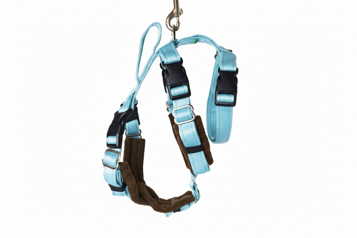 Sky Blue Escape Proof Adjustable Houdini Harness - Fleece Lined
