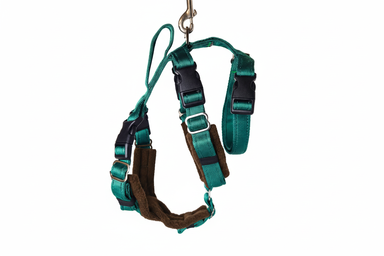 Forest Green Escape Proof Adjustable Houdini Harness - Fleece Lined