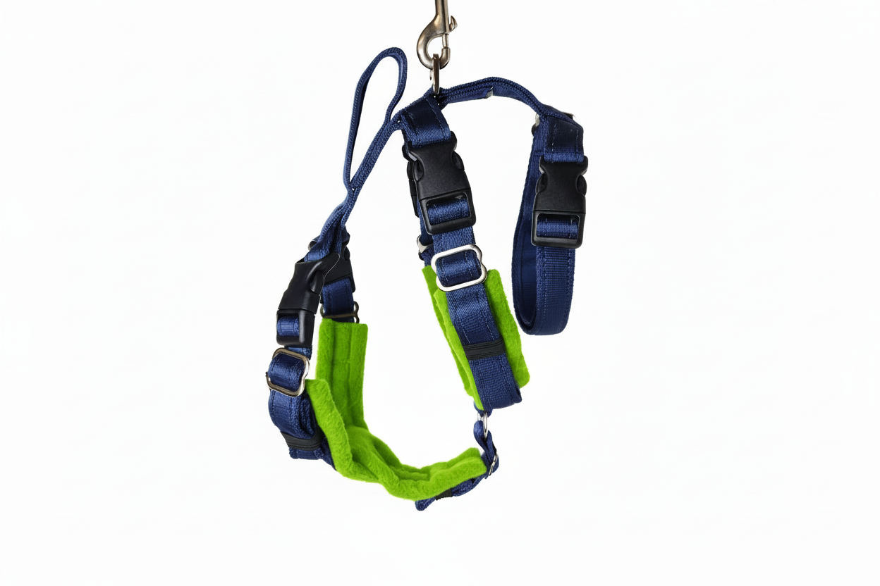 Navy Blue Escape Proof Adjustable Houdini Harness - Fleece Lined