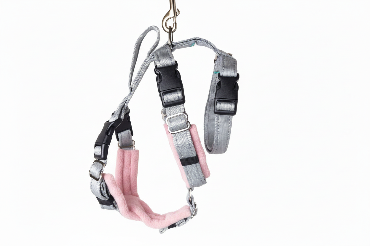 Silver Grey Escape Proof Adjustable Houdini Harness - Fleece Lined