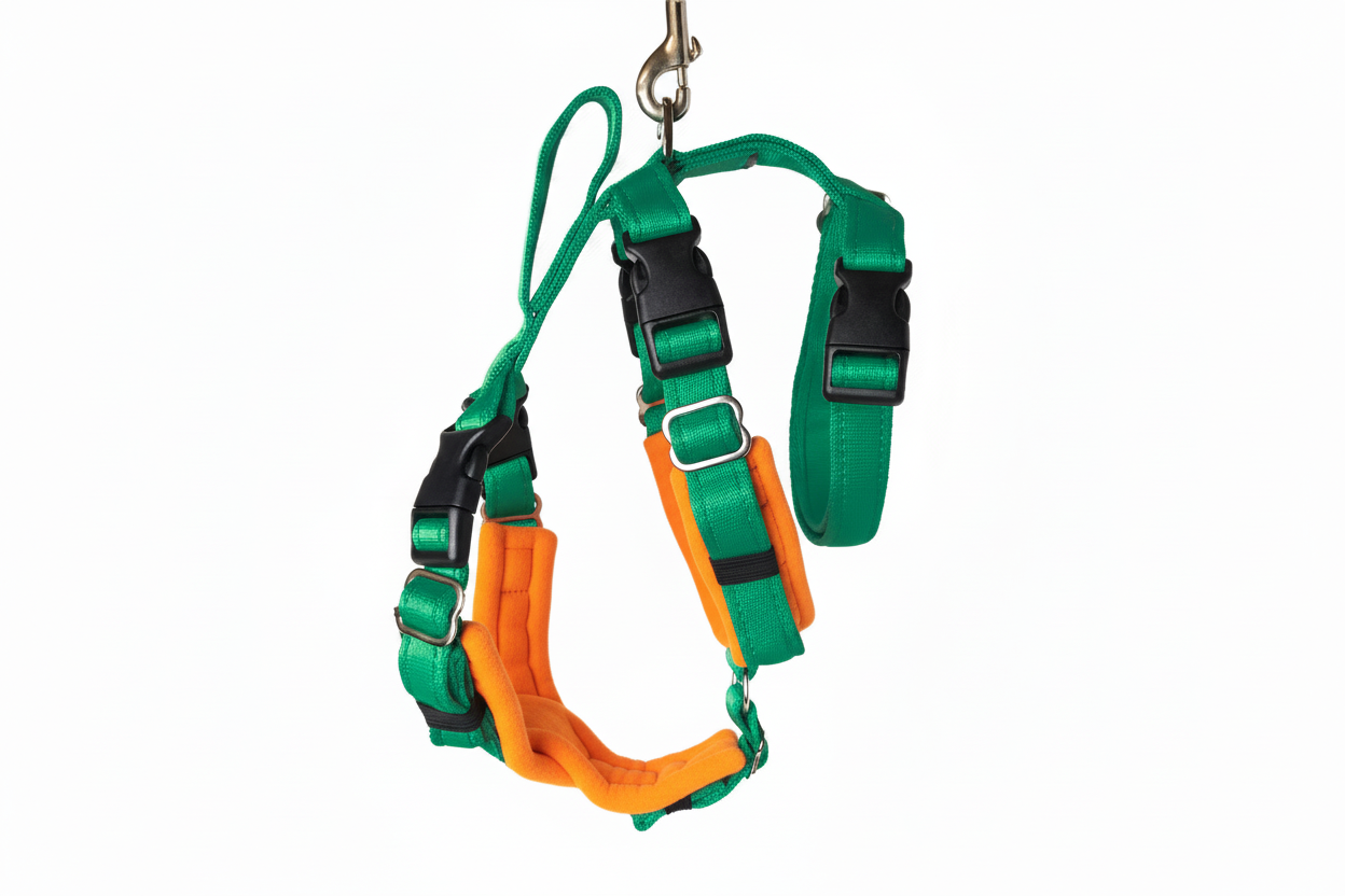 Emerald Green Escape Proof Adjustable Houdini Harness - Fleece Lined