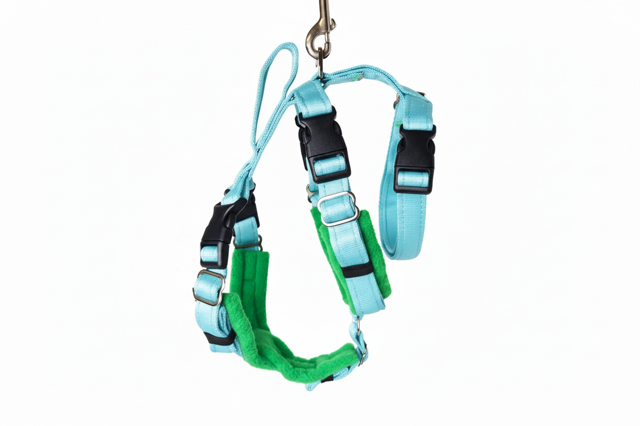 Sky Blue Escape Proof Adjustable Houdini Harness - Fleece Lined