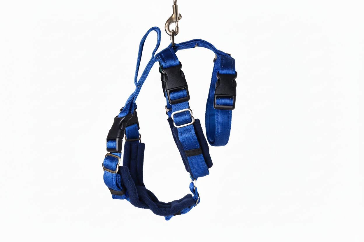 Royal Blue Escape Proof Adjustable Houdini Harness - Fleece Lined