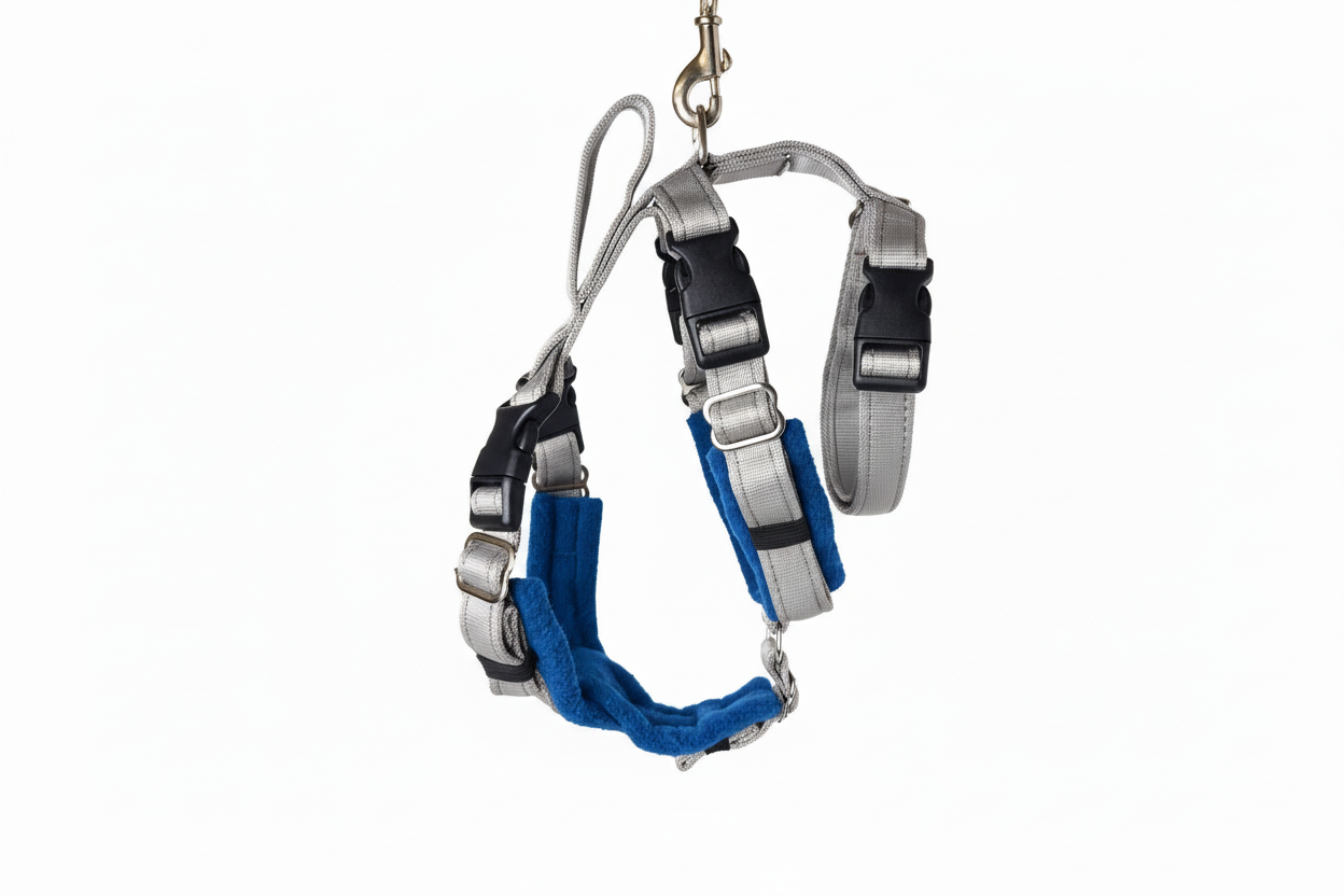 Silver Grey Escape Proof Adjustable Houdini Harness - Fleece Lined