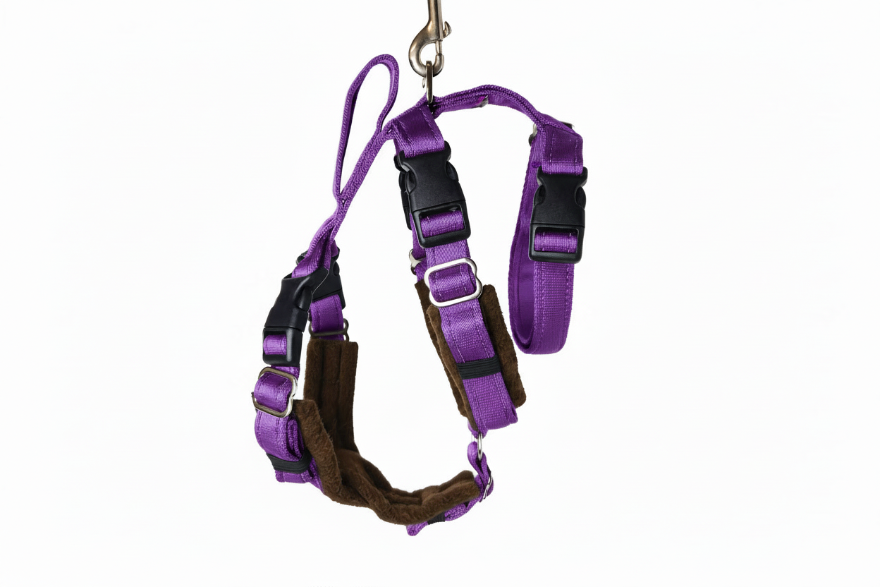 Purple Escape Proof Adjustable Houdini Harness - Fleece Lined