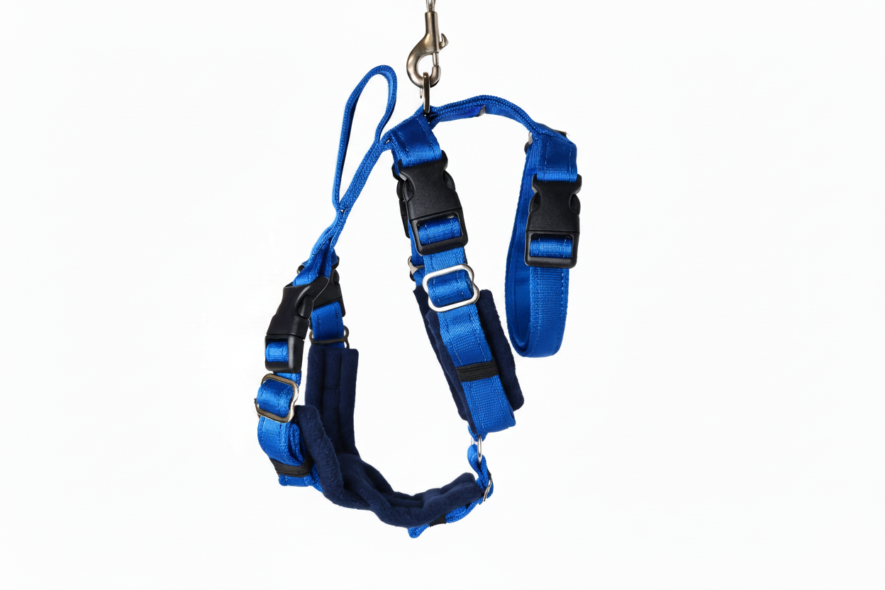 Electric Blue Escape Proof Adjustable Houdini Harness - Fleece Lined