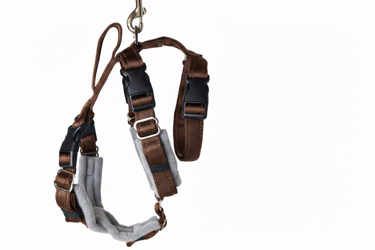 Brown Escape Proof Adjustable Houdini Harness - Fleece Lined
