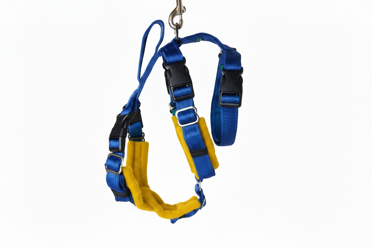 Royal Blue Escape Proof Adjustable Houdini Harness - Fleece Lined