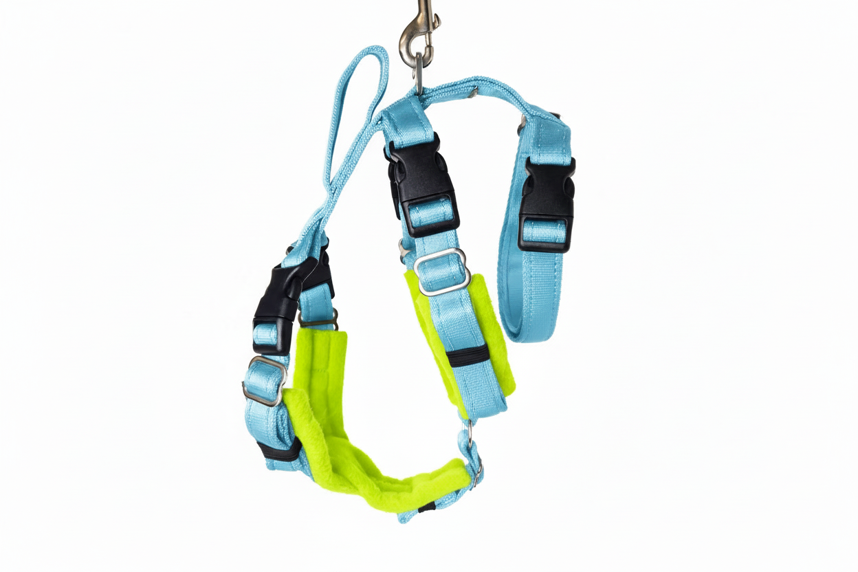 Sky Blue Escape Proof Adjustable Houdini Harness - Fleece Lined