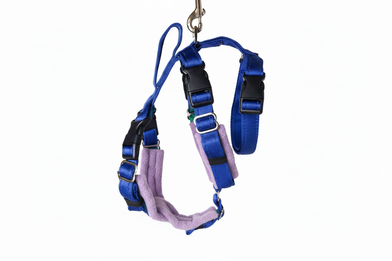 Royal Blue Escape Proof Adjustable Houdini Harness - Fleece Lined