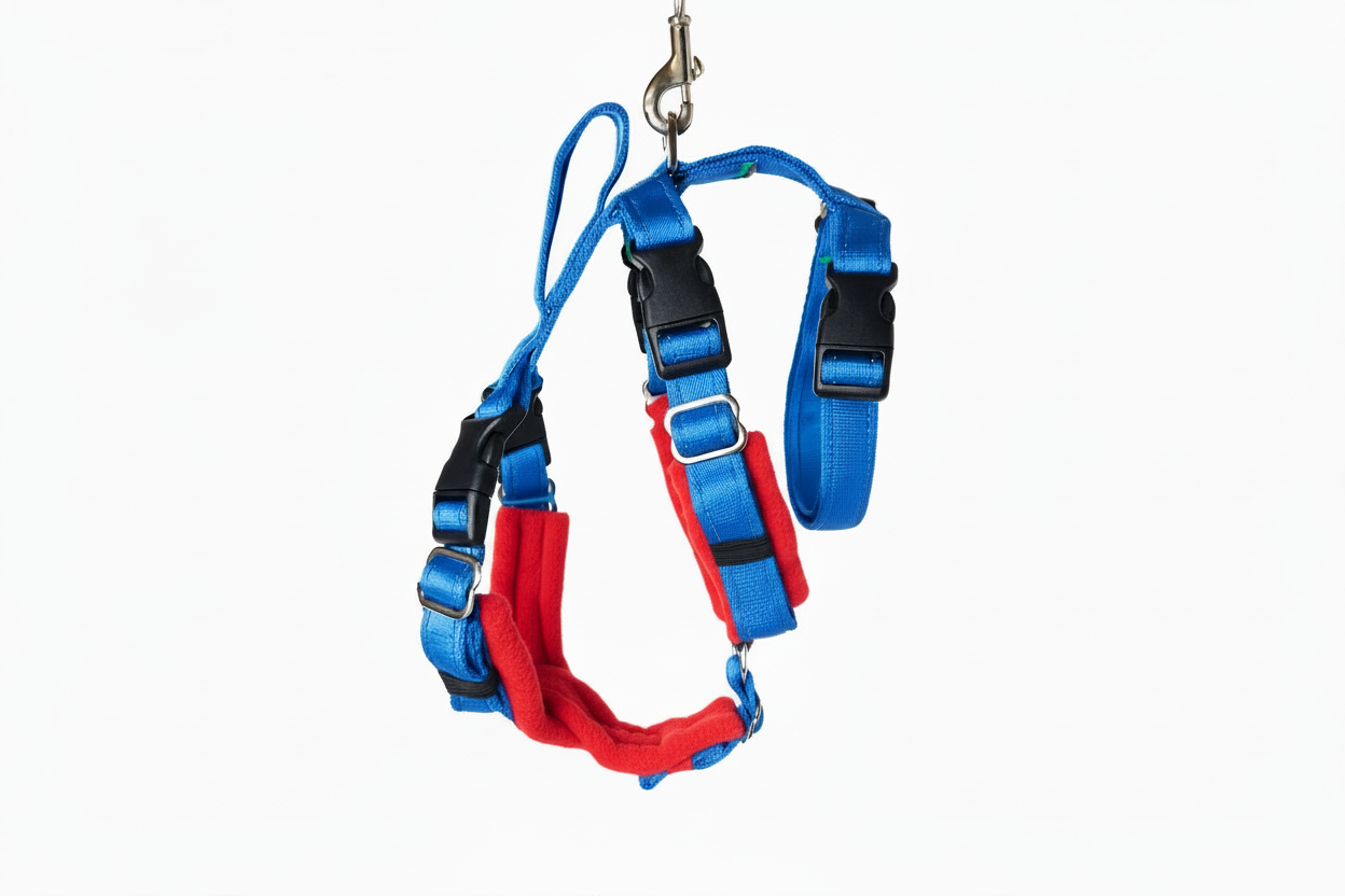 Electric Blue Escape Proof Adjustable Houdini Harness - Fleece Lined