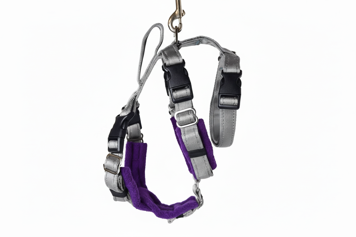 Silver Grey Escape Proof Adjustable Houdini Harness - Fleece Lined