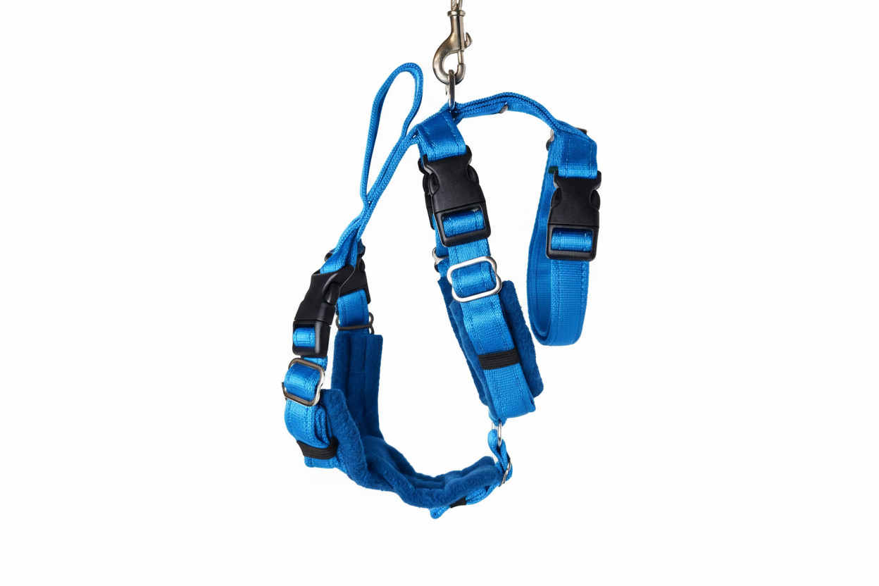 Electric Blue Escape Proof Adjustable Houdini Harness - Fleece Lined