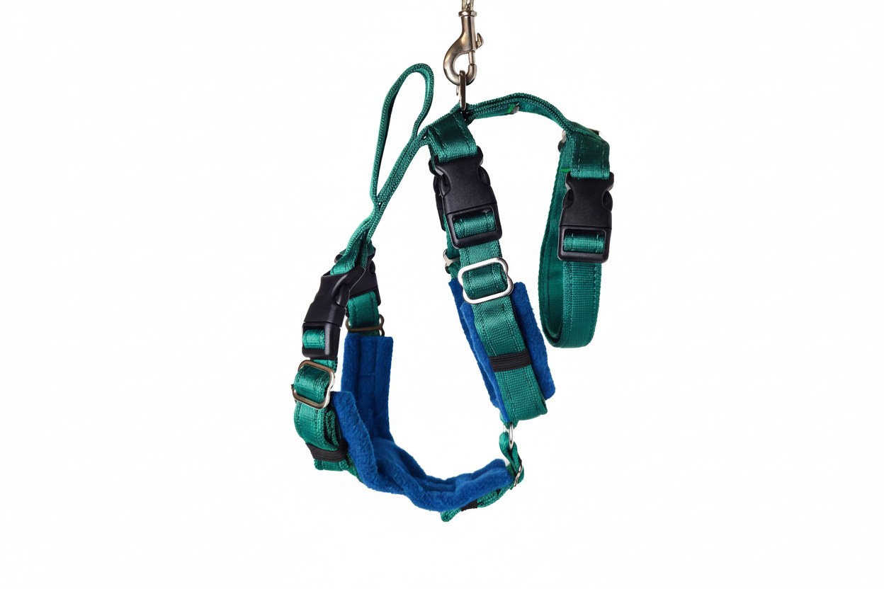 Forest Green Escape Proof Adjustable Houdini Harness - Fleece Lined