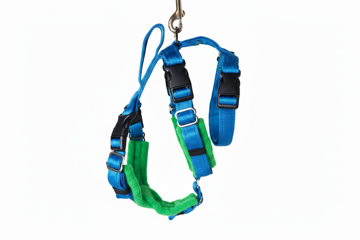 Electric Blue Escape Proof Adjustable Houdini Harness - Fleece Lined