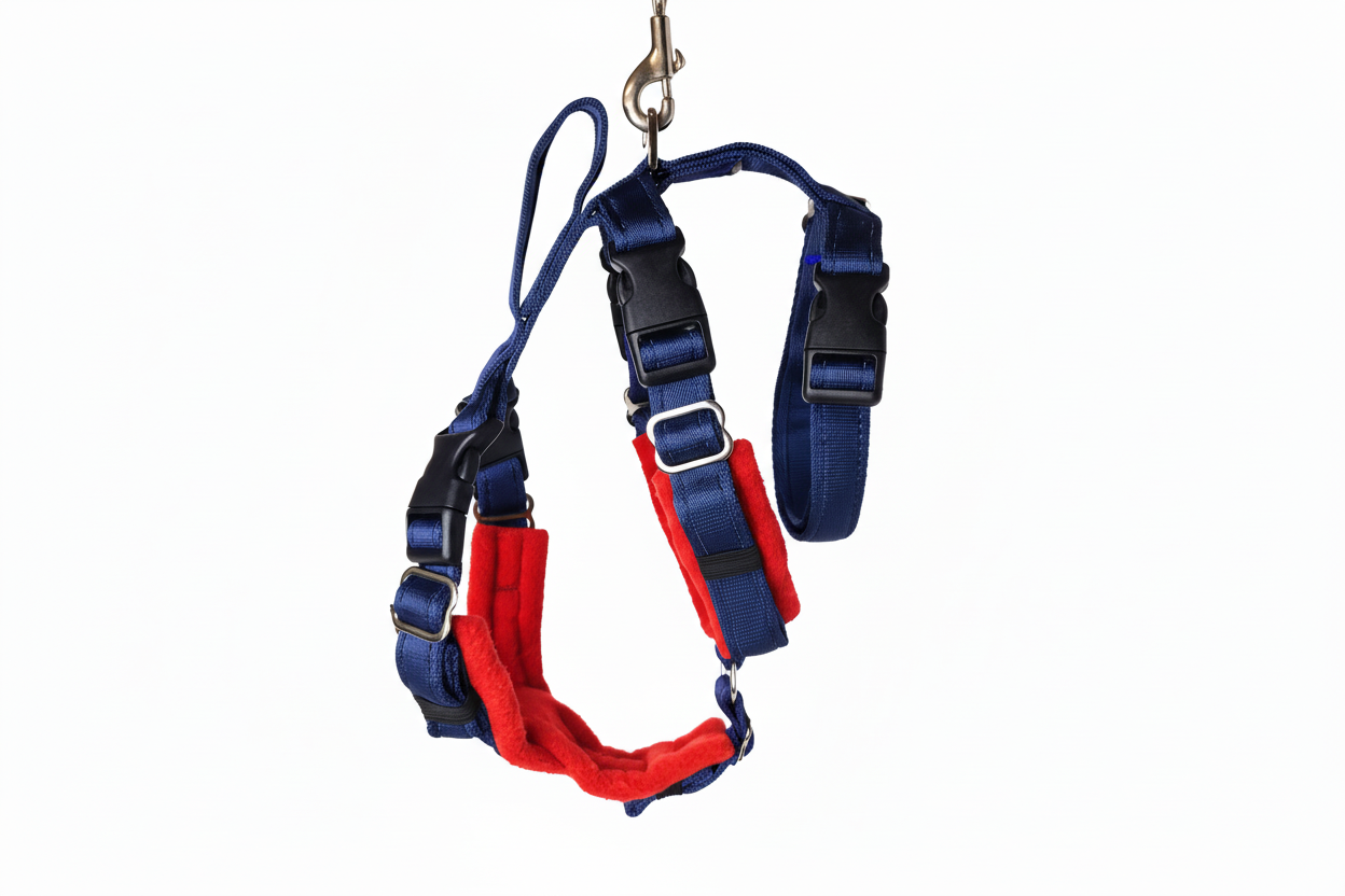 Navy Blue Escape Proof Adjustable Houdini Harness - Fleece Lined