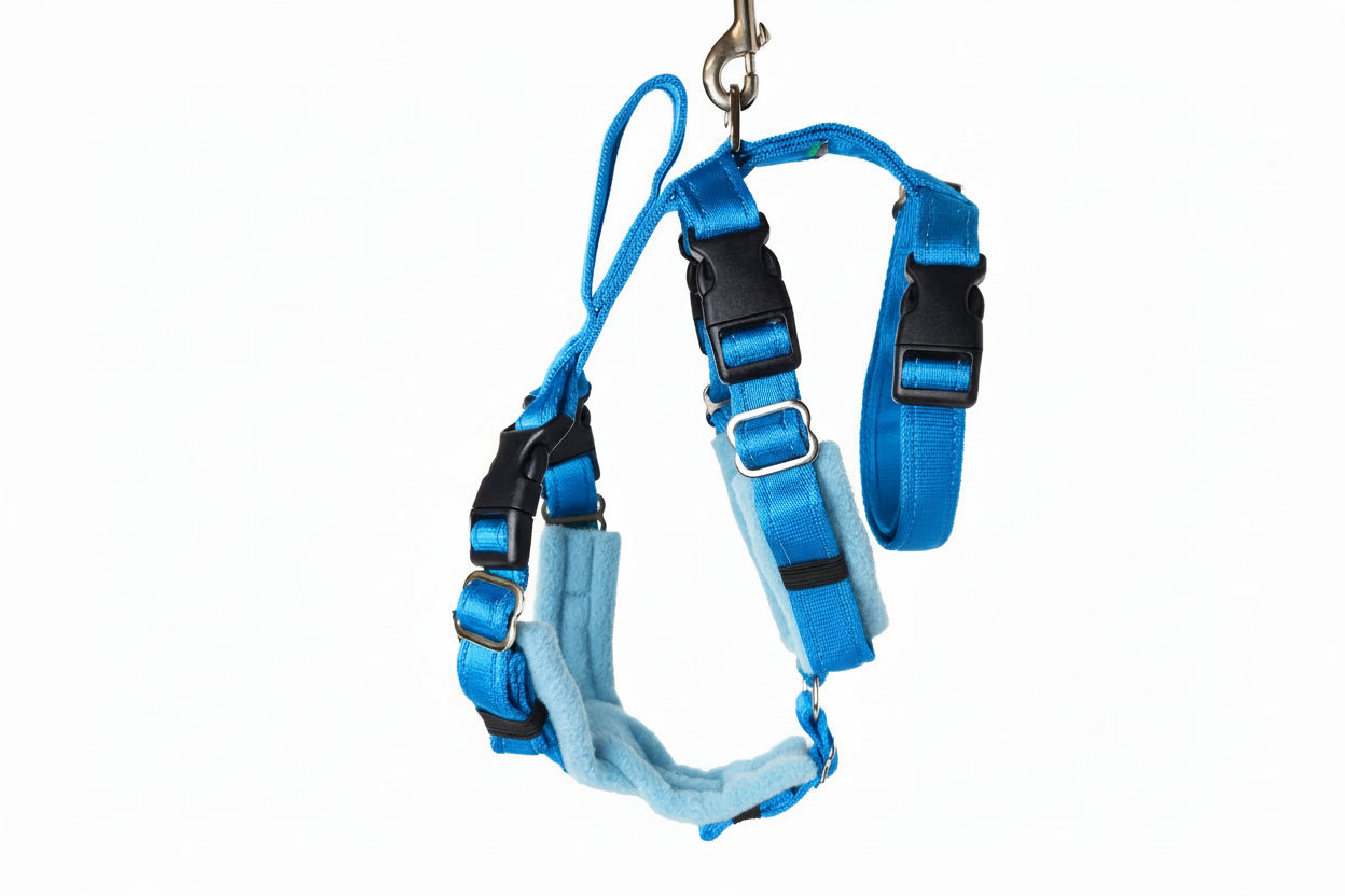 Electric Blue Escape Proof Adjustable Houdini Harness - Fleece Lined