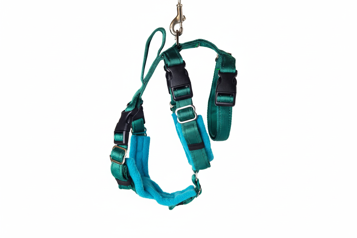 Forest Green Escape Proof Adjustable Houdini Harness - Fleece Lined