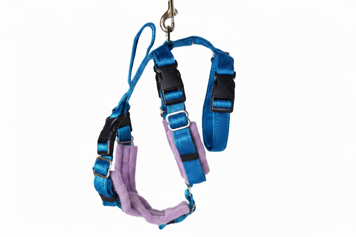 Electric Blue Escape Proof Adjustable Houdini Harness - Fleece Lined