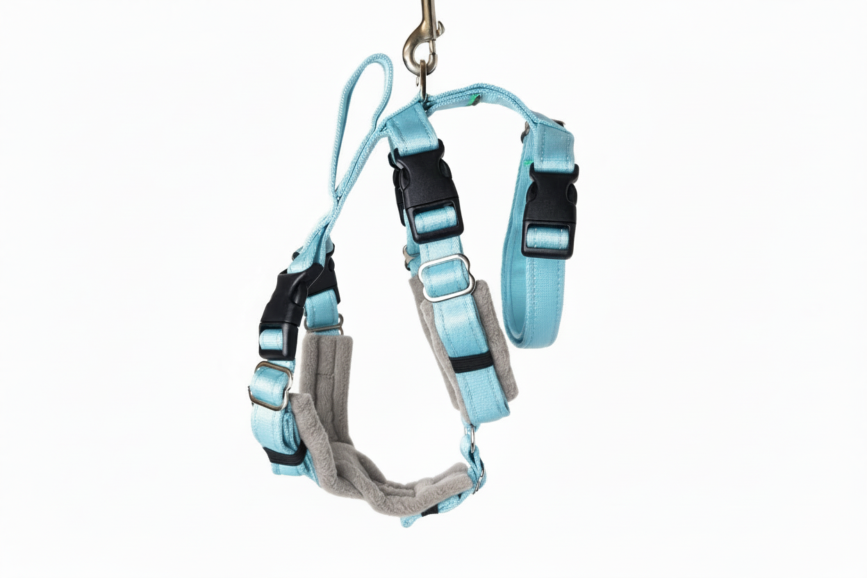 Sky Blue Escape Proof Adjustable Houdini Harness - Fleece Lined