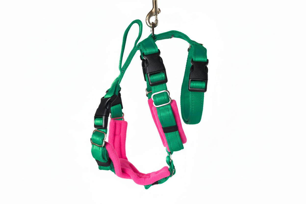 Emerald Green Escape Proof Adjustable Houdini Harness - Fleece Lined