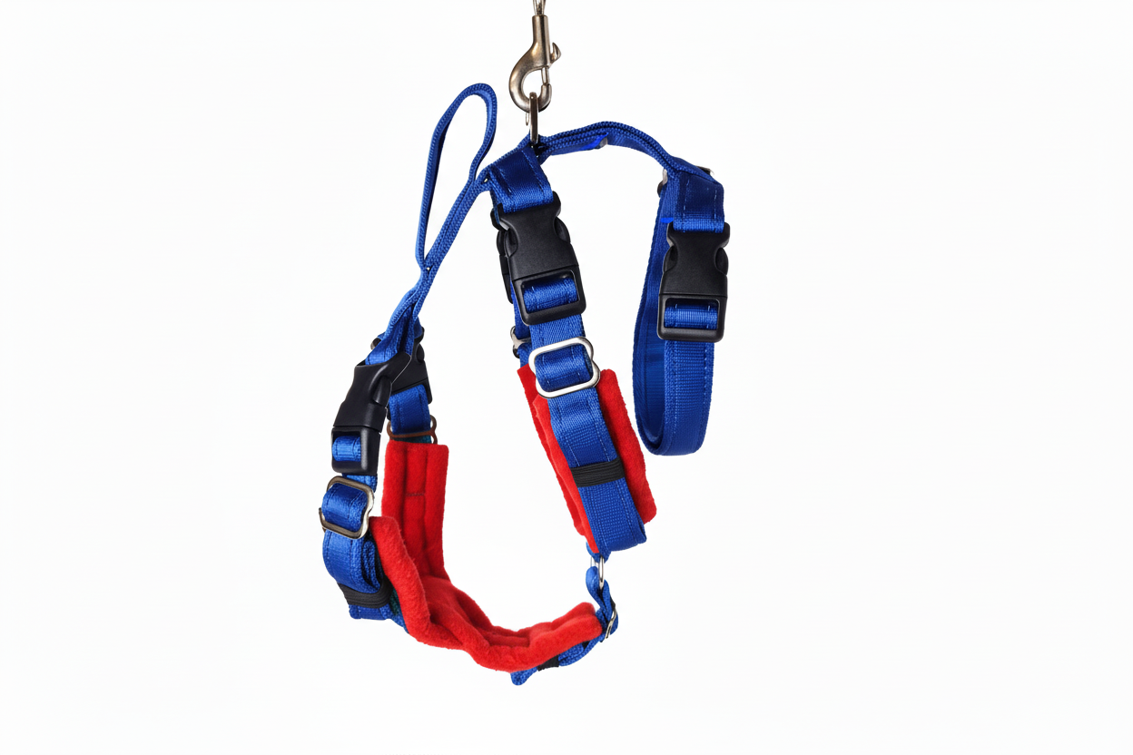 Royal Blue Escape Proof Adjustable Houdini Harness - Fleece Lined