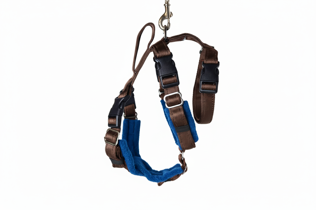 Brown Escape Proof Adjustable Houdini Harness - Fleece Lined
